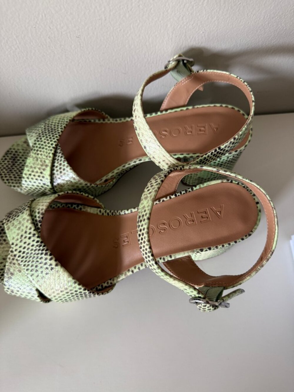 Aerosoles Women's COSMOS Heeled Sandal, Gleam Snake Print Leather, 8W - Picture 2 of 9
